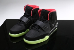 Nike Air Yeezy II Glow In The Dark-Black Solar Red