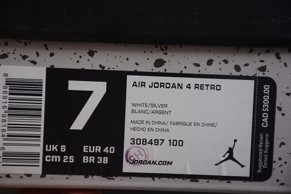 Nike Air Jordan 4 Black Lase 308497-100 