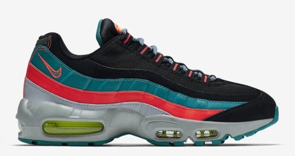 Nike air max 95 essential &quot;Black- Wolf GREY Radiant Emerald&quot; 